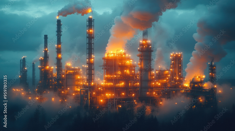 Fossil fuels carbon emissions, showcasing the burning of fossil fuels in industrial settings and the resulting release of carbon emissions into the atmosphere Fossil fuels carbon emissions, showcasing the burning of fossil fuels in industrial settings and the resulting release of carbon emissions into the atmosphere