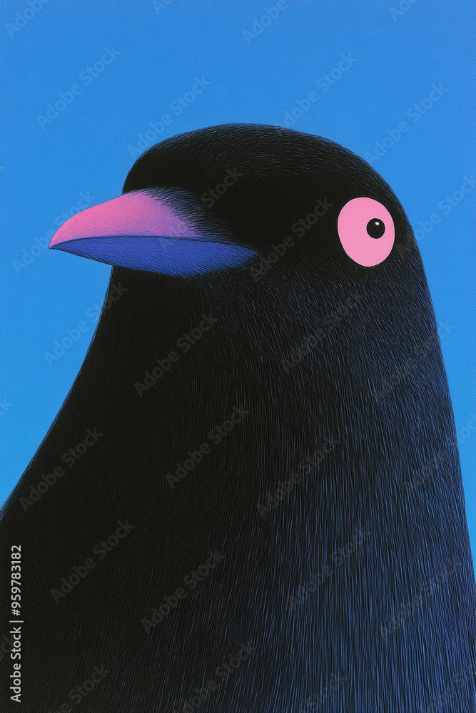 Fototapeta premium Cartoon black brid full of fantasy