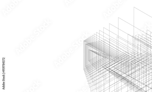 Abstract architecture vector 3d illustration
