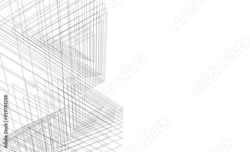 Abstract architecture vector 3d illustration