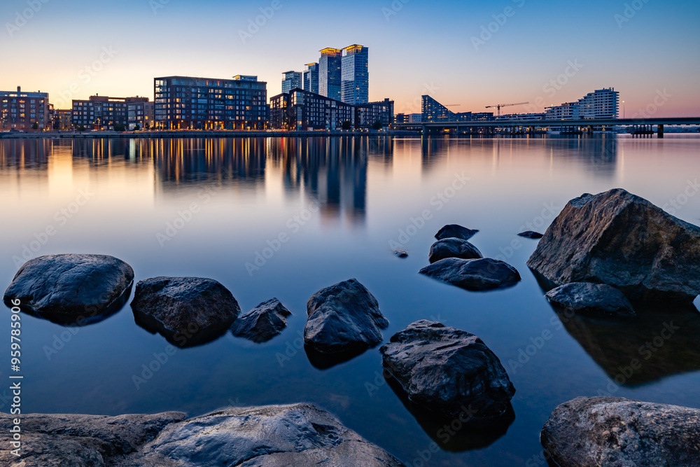 cityscape at sunset