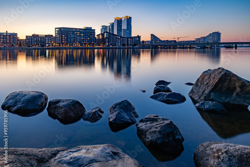 Obraz na płótnie cityscape at sunset w salonie