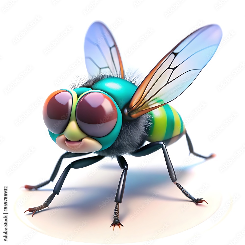 Fototapeta premium Cute Cartoon Fly