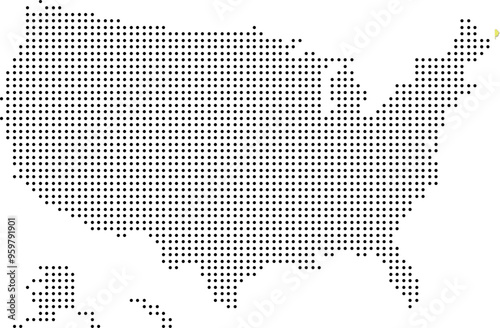 united states dotted black map vector illustration