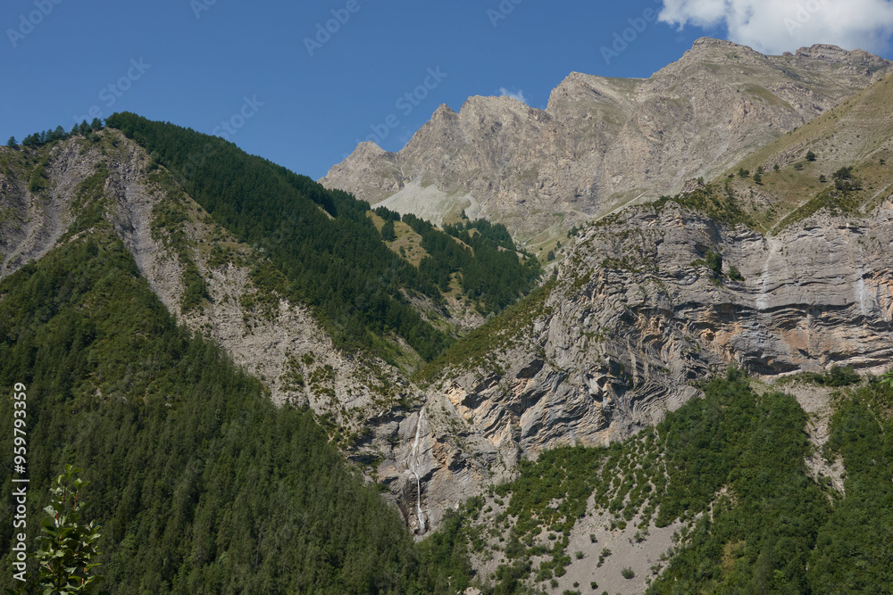 The beautiful panoramic views of the Col des Champs in the Mercantour National Park of the French Alps. The beautiful panoramic views of the Col des Champs in the Mercantour National Park of the French Alps.