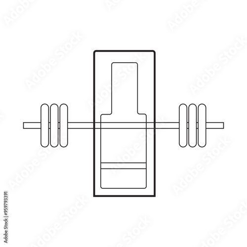 Powerlifting paralympics barbell for disabled people sign