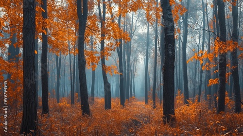 Beautiful autumn forest near Starodubovka, Ukraine