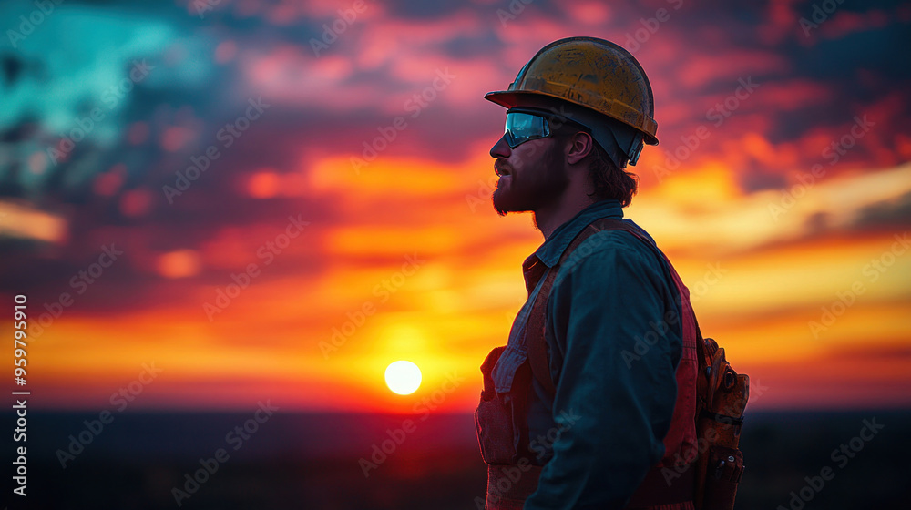 An oil worker night shift, capturing the intensity of working in an oil field during the night, focusing on the coordination of machinery and safety practices