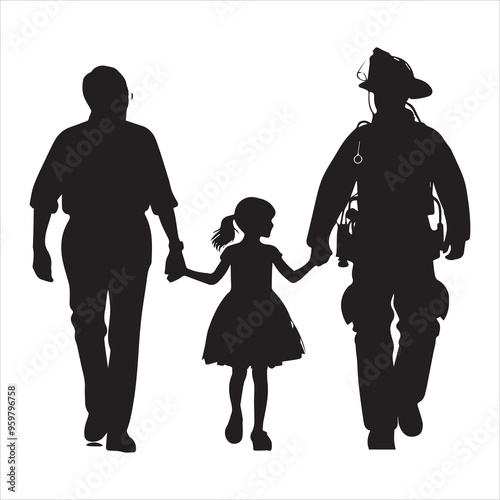 fireman silhouette Vector Firefighter Man silhouette  collection, 
