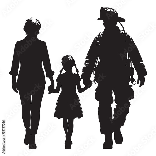 fireman silhouette Vector Firefighter Man silhouette  collection, 