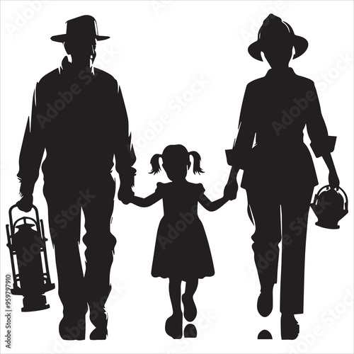 fireman silhouette Vector Firefighter Man silhouette  collection, 