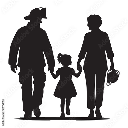 fireman silhouette Vector Firefighter Man silhouette  collection, 