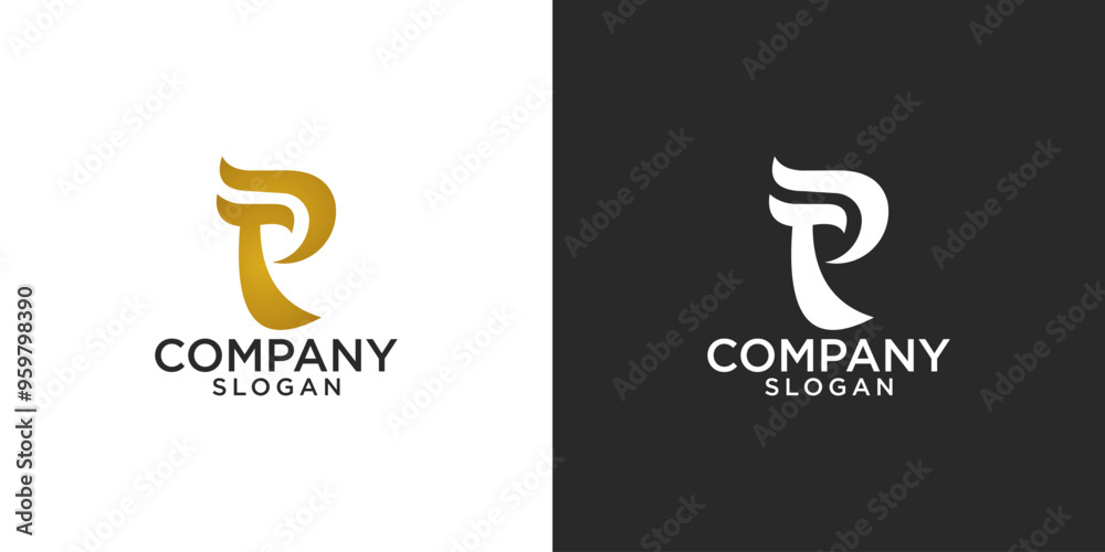 T and P letters abstract monogram logo vector design T and P letters abstract monogram logo vector design