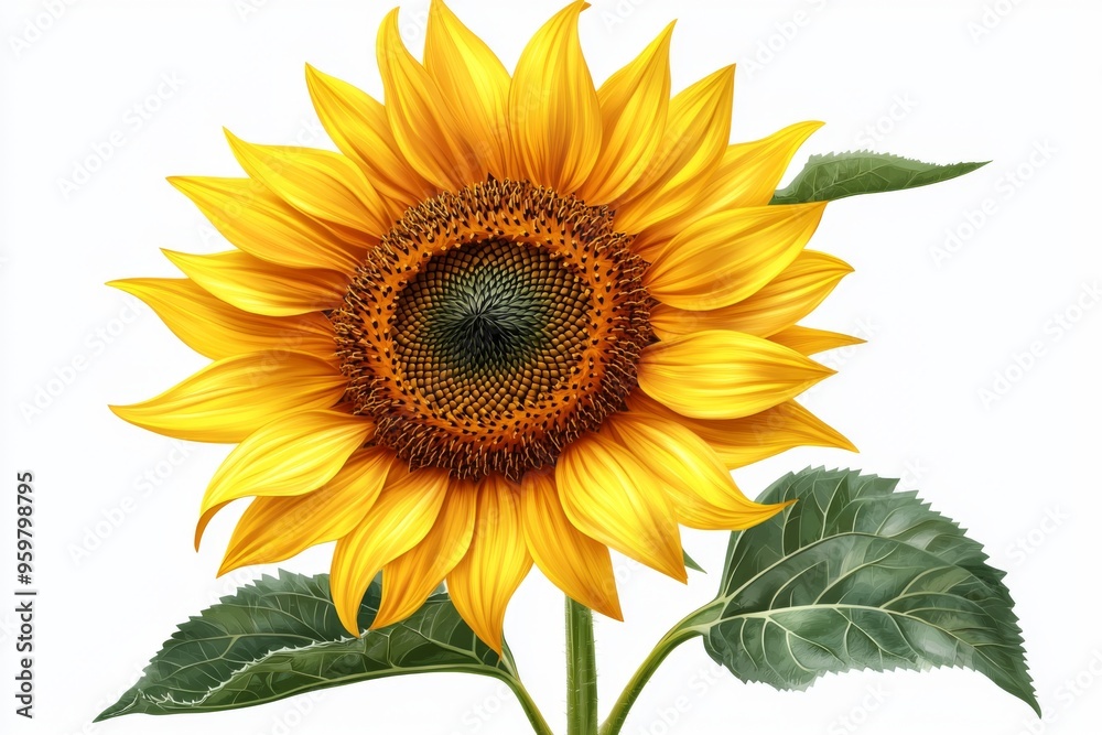 Fototapeta premium A vibrant sunflower in full bloom