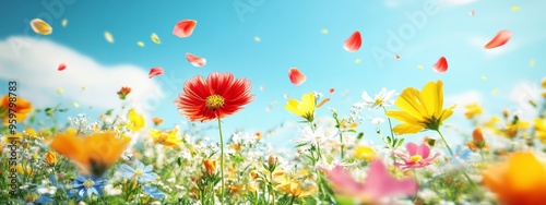 Vibrant Field of Flowers.