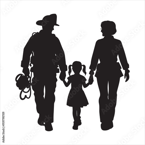 fireman silhouette Vector Firefighter Man silhouette  collection, 