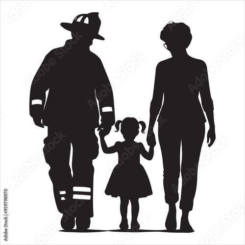 fireman silhouette Vector Firefighter Man silhouette  collection, 