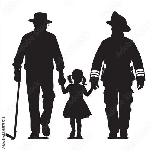 fireman silhouette Vector Firefighter Man silhouette  collection, 