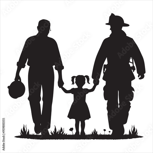 fireman silhouette Vector Firefighter Man silhouette  collection, 