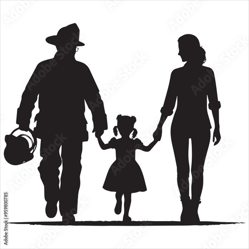 fireman silhouette Vector Firefighter Man silhouette  collection, 
