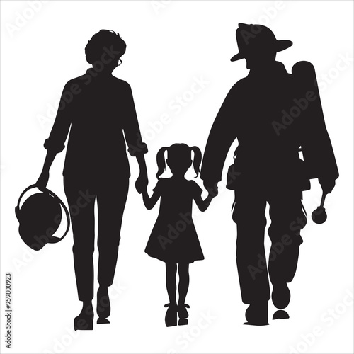 fireman silhouette Vector Firefighter Man silhouette  collection, 