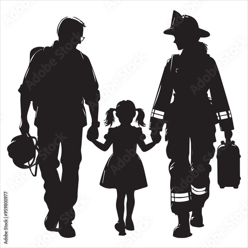 fireman silhouette Vector Firefighter Man silhouette  collection, 