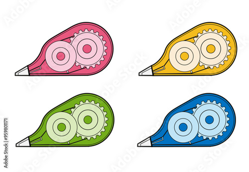 corrector de cinta para escritura en varios colores