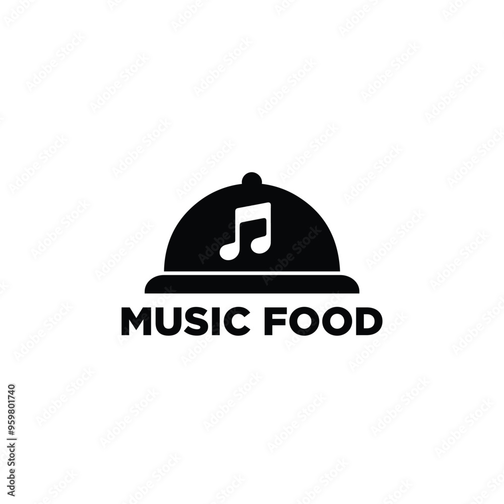Music Food Logo Vector Simple Music Food Logo Vector Simple