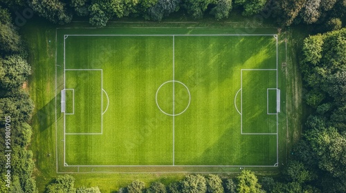 Aerial View of Soccer Field. photo