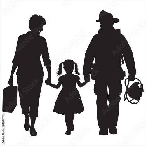 fireman silhouette Vector Firefighter Man silhouette  collection, 