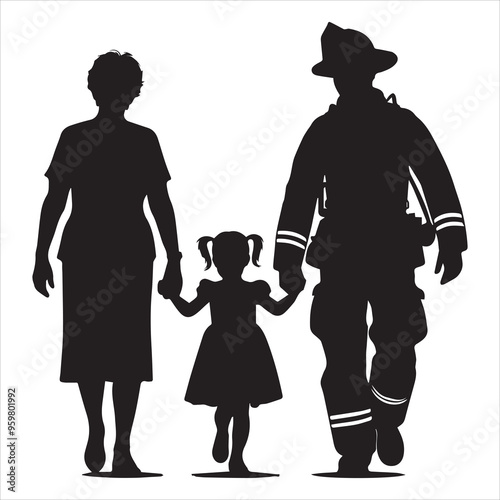 fireman silhouette Vector Firefighter Man silhouette  collection, 