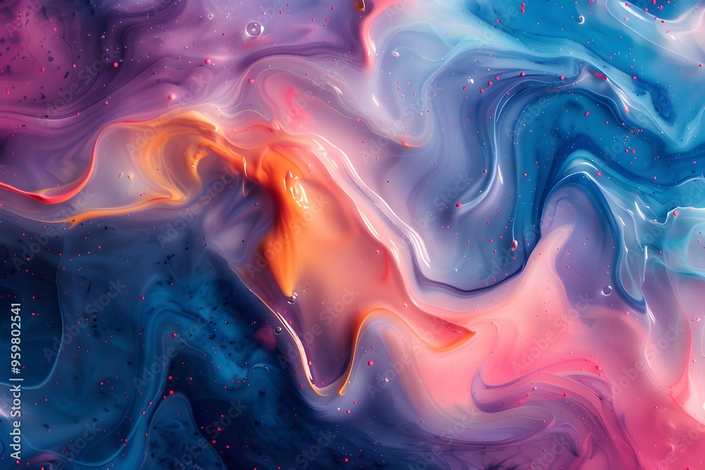 Obraz premium Vibrant Abstract Swirls of Color in Cosmic Harmony