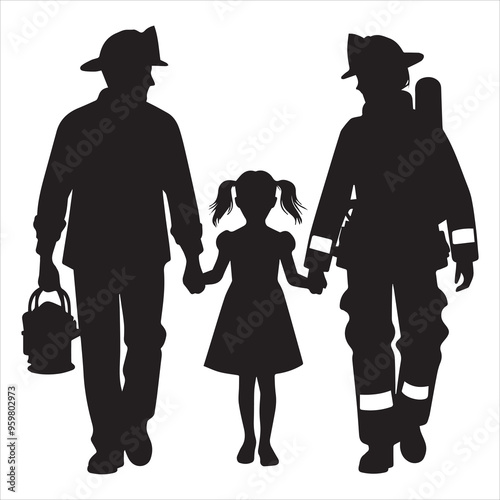 fireman silhouette Vector Firefighter Man silhouette  collection, 