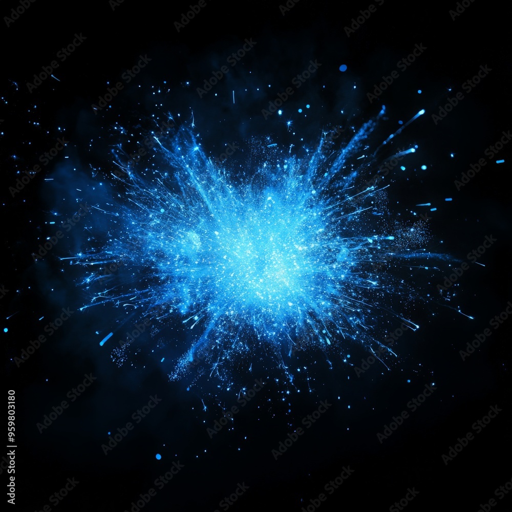 Fototapeta premium Blue Explosion Abstract Background.