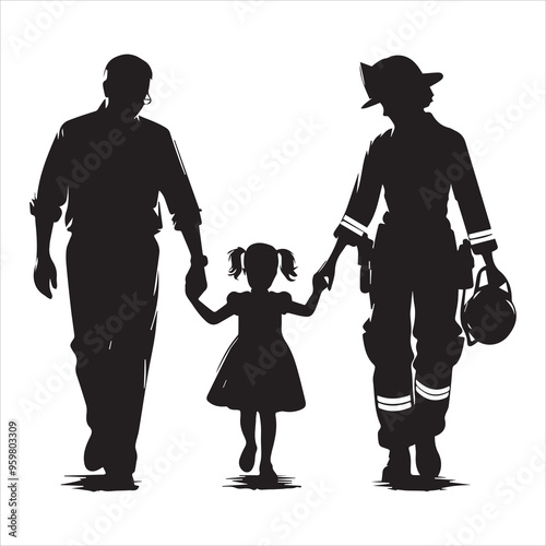 fireman silhouette Vector Firefighter Man silhouette  collection, 