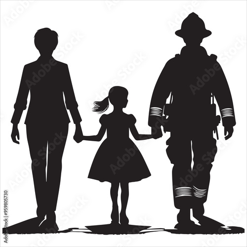 fireman silhouette Vector Firefighter Man silhouette  collection, 
