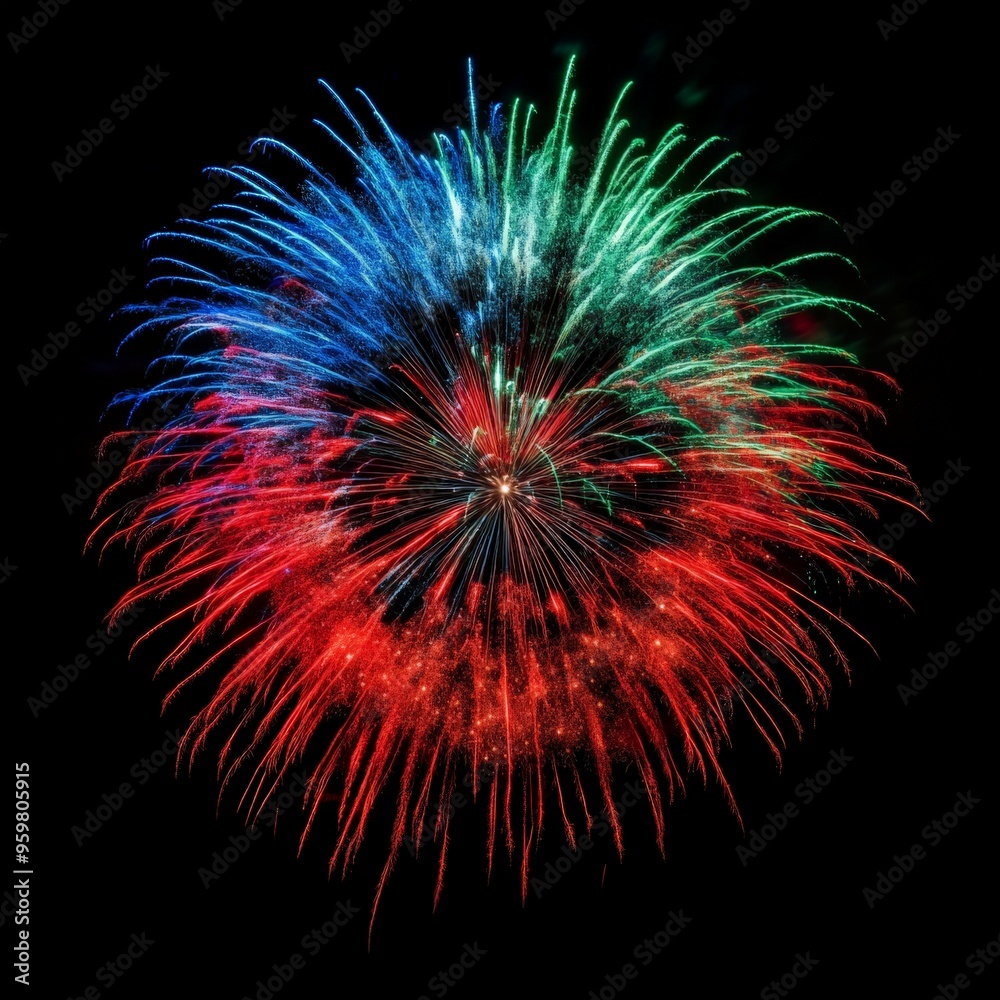 Fototapeta premium Fireworks Display in the Night Sky.