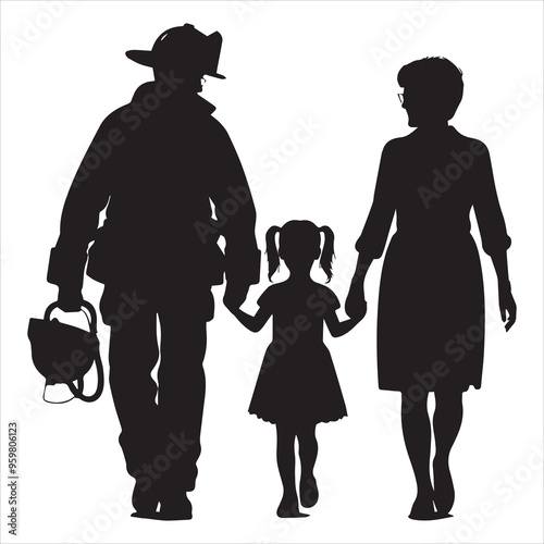 fireman silhouette Vector Firefighter Man silhouette  collection, 
