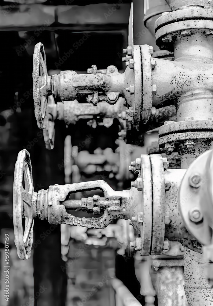old cast iron industrial shut-off valves