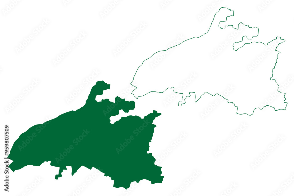 Fototapeta premium Arwal district (Bihar State, Magadh division, Republic of India) map vector illustration, scribble sketch Arwal map