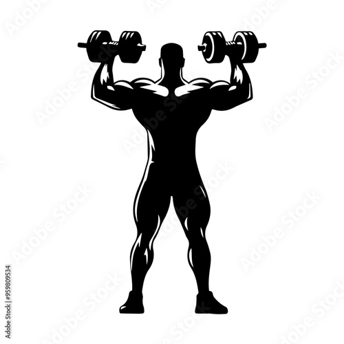  body builder man vector illustration