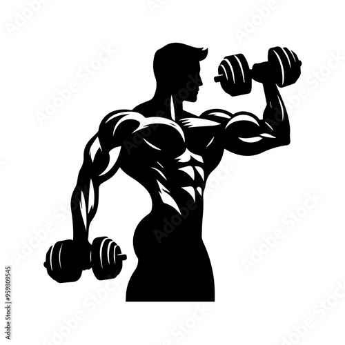  body builder man vector illustration