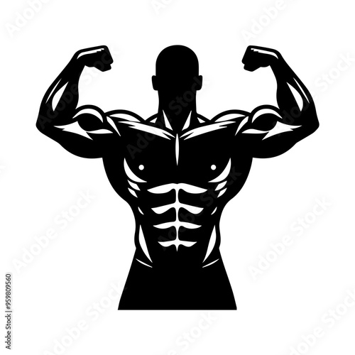  body builder man vector illustration