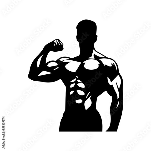  body builder man vector illustration