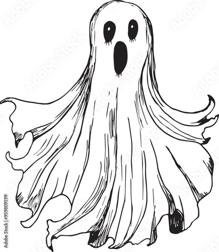 Halloween spook hand drawn