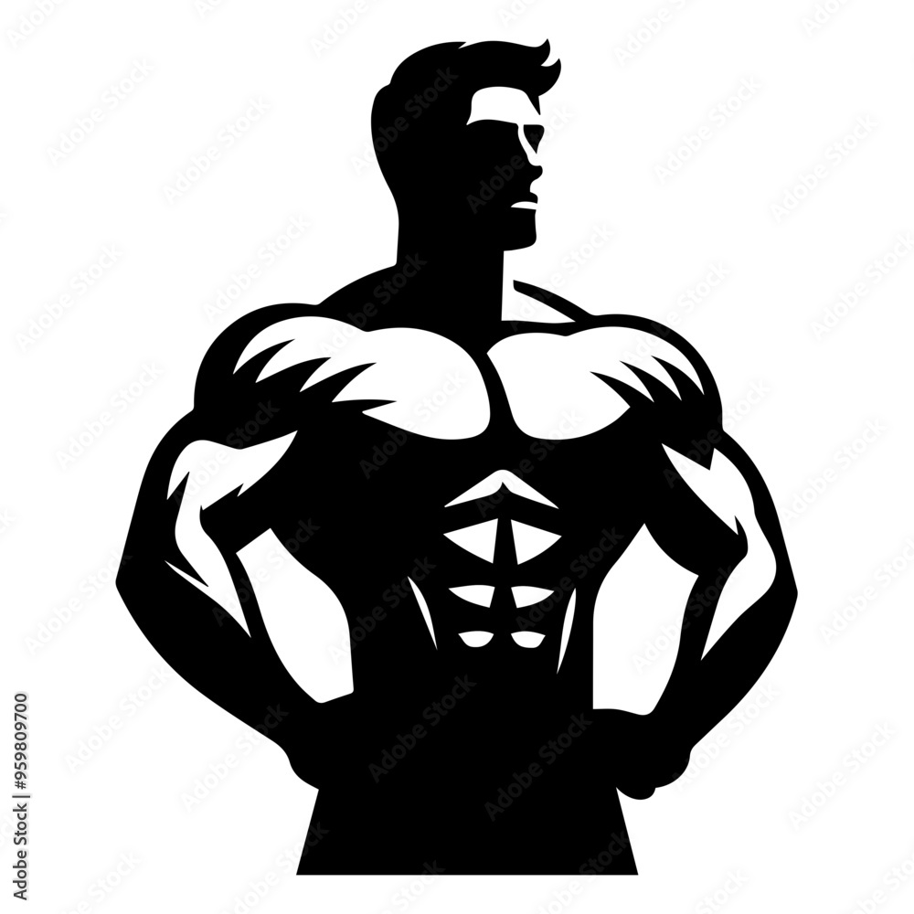 Fototapeta premium body builder man vector illustration