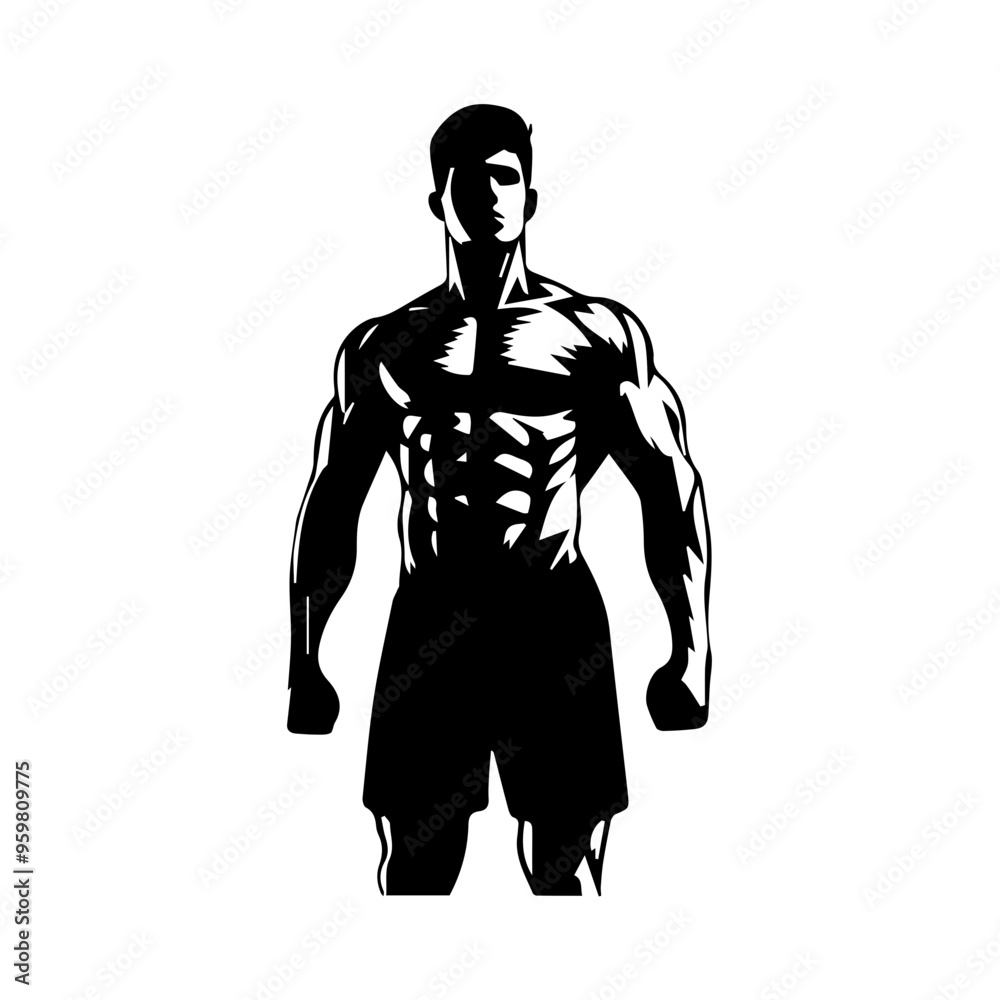 body builder man vector illustration body builder man vector illustration
