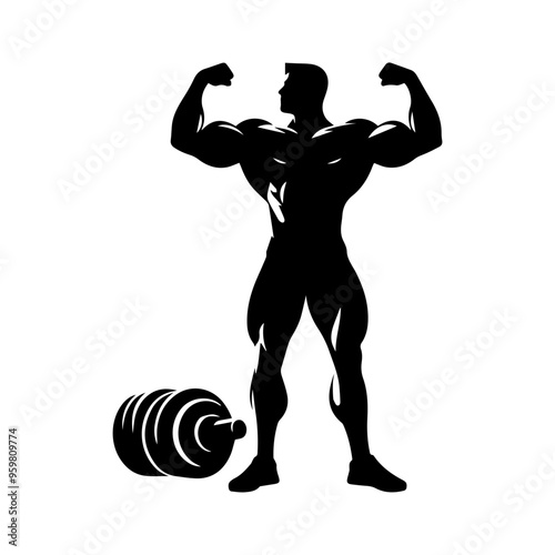  body builder man vector illustration
