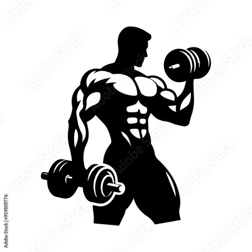  body builder man vector illustration