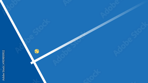 Padel court lines with ball graphic vector background